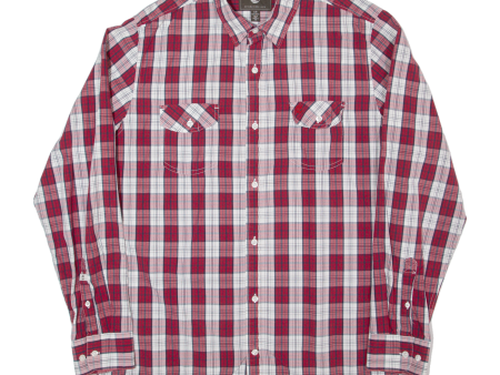 TIMBERLAND Mens Shirt Red Check Long Sleeve L Fashion