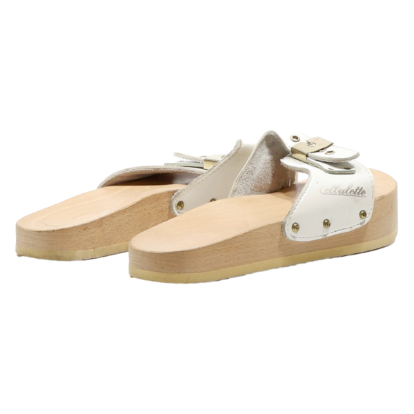 COLLULETTE Slider Sandals White Leather Womens UK 8 For Sale