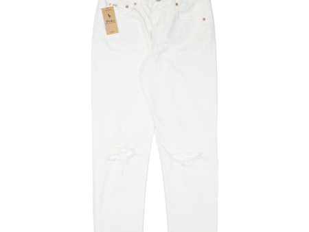 POLO RALPH LAUREN Avery Distressed Womens Jeans White Regular Boyfriend W25 L27 For Cheap