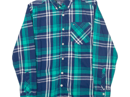 TOMMY HILFIGER Boys Shirt Blue Check Long Sleeve M Online Hot Sale