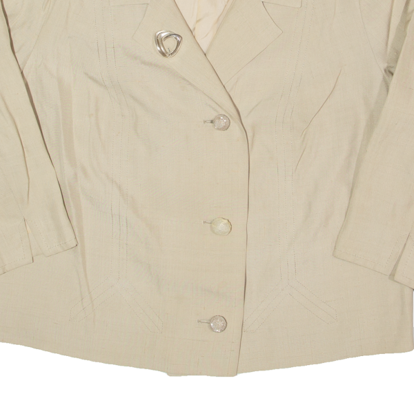 DIVINA Womens Blazer Jacket Beige 90s L Online Sale