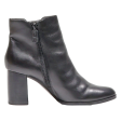 TAMARIS Heeled Ankle Boots Black Leather Womens UK 4 Hot on Sale