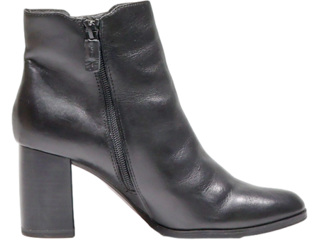 TAMARIS Heeled Ankle Boots Black Leather Womens UK 4 Hot on Sale