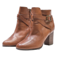 COLE HAAN Heeled Ankle Boots Brown Leather Womens UK 4 Hot on Sale