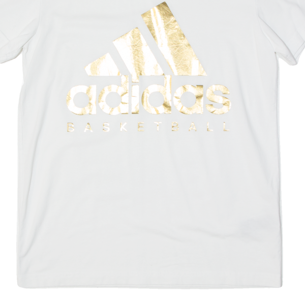 ADIDAS Basketball Mens T-Shirt White S For Discount