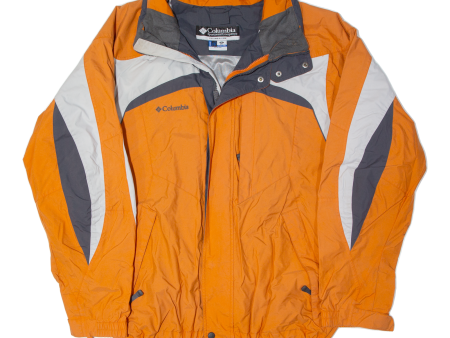 COLUMBIA Mens Rain Jacket Orange Nylon 90s USA XL Sale