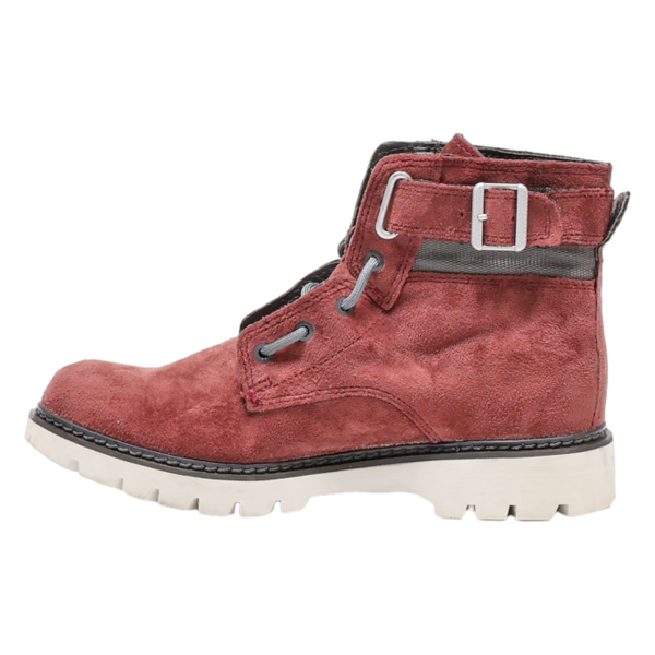 CATERPILLAR Lace-Up Boots Red Synthetic Womens UK 7 Discount