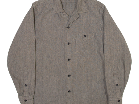 SUBTERRANEAN Mens Plain Shirt Grey Long Sleeve M Online Sale