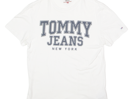 TOMMY HILFIGER Mens T-Shirt White USA Crew Neck M For Sale