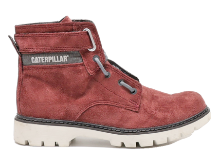 CATERPILLAR Lace-Up Boots Red Synthetic Womens UK 7 Discount