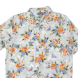 LINEAV Side Vents Womens Printed Shirt White Collared Floral M Hot on Sale