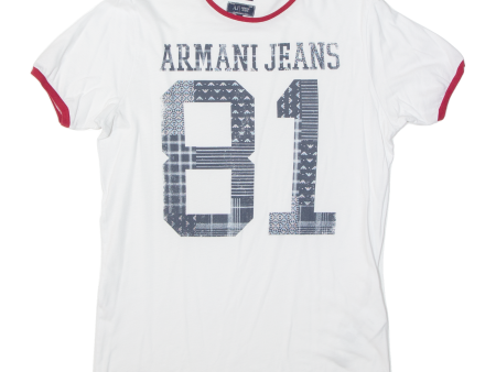 ARMANI JEANS Slim Fit Mens T-Shirt White 90s S Online