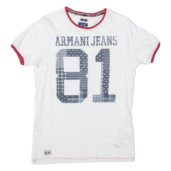 ARMANI JEANS Slim Fit Mens T-Shirt White 90s S Online