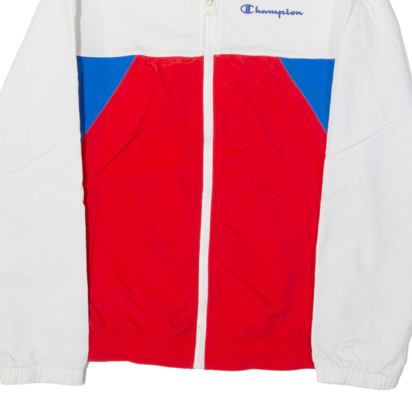 CHAMPION Mesh Lined Boys Track Jacket White Colourblock L Supply