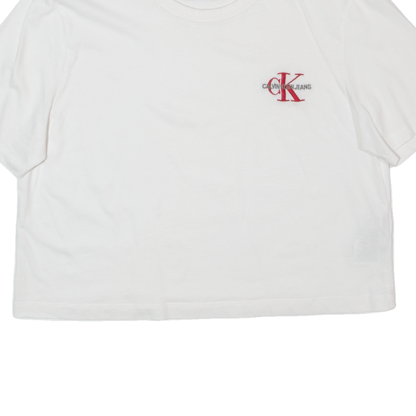 CALVIN KLEIN JEANS Cropped Womens T-Shirt White M Online Hot Sale