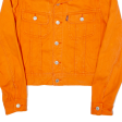 ROCKY Womens Denim Jacket Orange 90s M Online Hot Sale