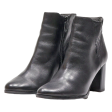 TAMARIS Heeled Ankle Boots Black Leather Womens UK 4 Hot on Sale