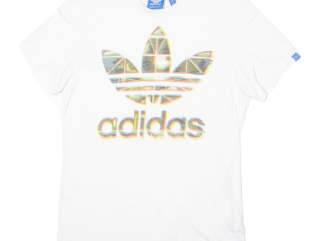 ADIDAS ORIGINALS Mens T-Shirt White Crew Neck M Sale