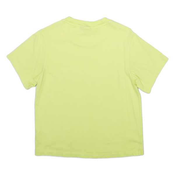 ADIDAS Cropped Womens T-Shirt Yellow UK 4 For Sale