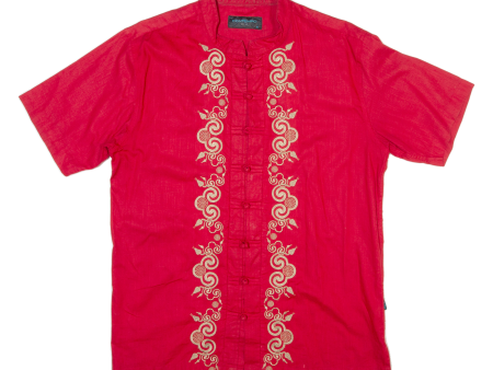 CONTEMPO Mens Shirt Red Crazy Pattern S Fashion