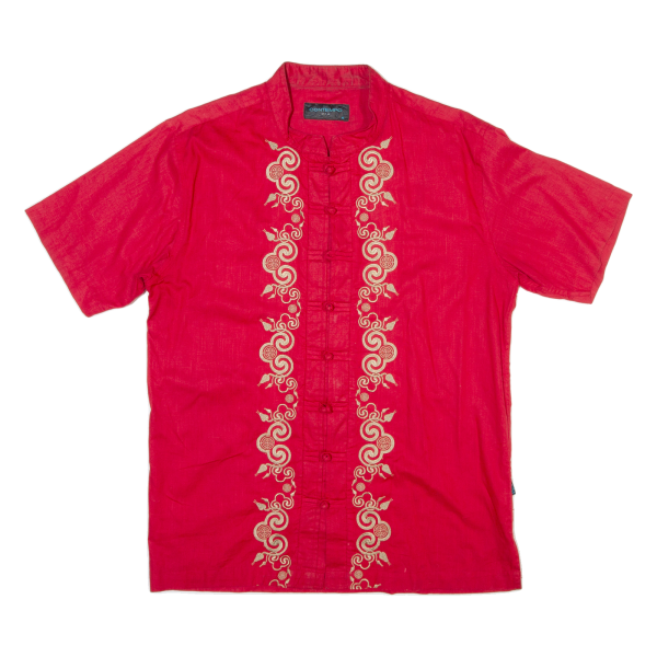 CONTEMPO Mens Shirt Red Crazy Pattern S Fashion