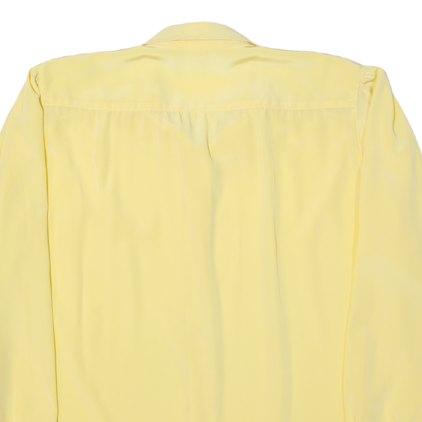 DEL MOD Womens Blouse Shirt Yellow Collared Long Sleeve L Online now