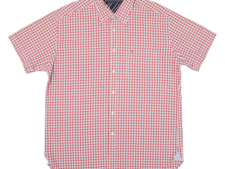 TOMMY HILFIGER Mens Shirt Red Check XL For Sale