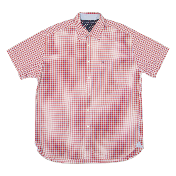 TOMMY HILFIGER Mens Shirt Red Check XL For Sale