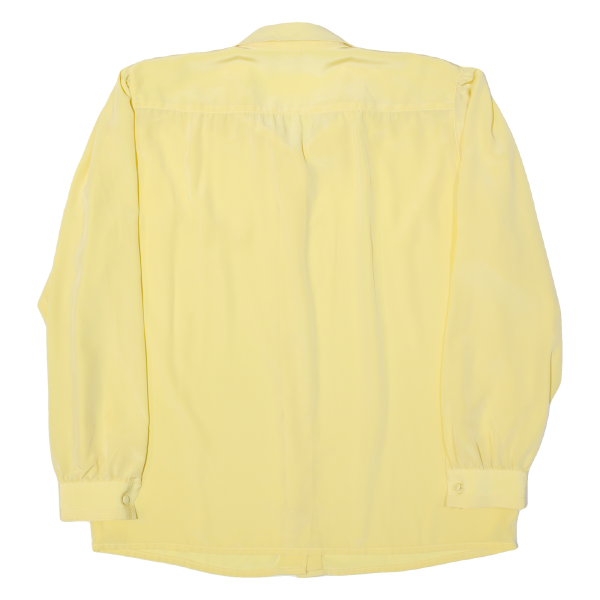 DEL MOD Womens Blouse Shirt Yellow Collared Long Sleeve L Online now