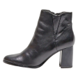 TAMARIS Heeled Ankle Boots Black Leather Womens UK 4 Hot on Sale