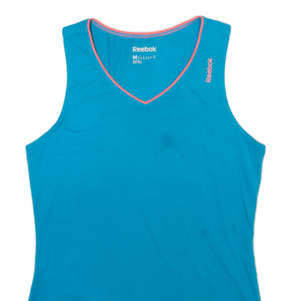 REEBOK Womens Vest Blue Sleeveless V-Neck M Hot on Sale