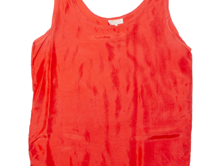 CHERRY Womens Top Red Sleeveless Silk L Hot on Sale