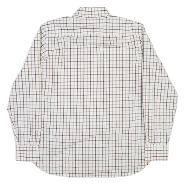 TOMMY HILFIGER Mens Shirt White Check Long Sleeve L Cheap