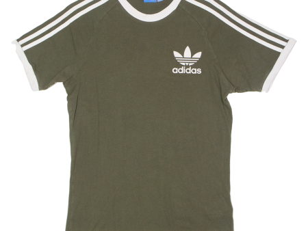 ADIDAS ORIGINALS Mens T-Shirt Green Crew Neck S on Sale