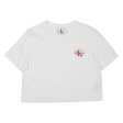 CALVIN KLEIN JEANS Cropped Womens T-Shirt White M Online Hot Sale