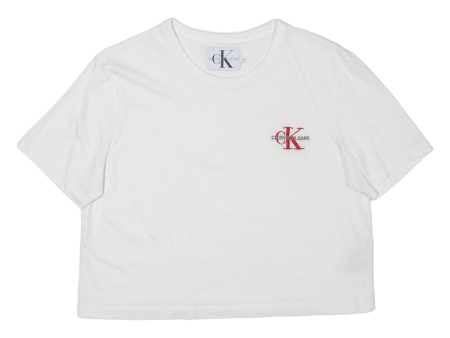 CALVIN KLEIN JEANS Cropped Womens T-Shirt White M Online Hot Sale