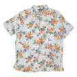 LINEAV Side Vents Womens Printed Shirt White Collared Floral M Hot on Sale