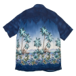 CROFT & BARROW Palm Trees Mens Hawaiian Shirt Blue L For Discount