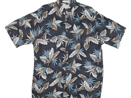 CAMPIA Mens Hawaiian Shirt Black Floral M Supply