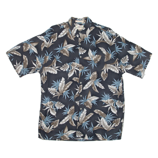 CAMPIA Mens Hawaiian Shirt Black Floral M Supply