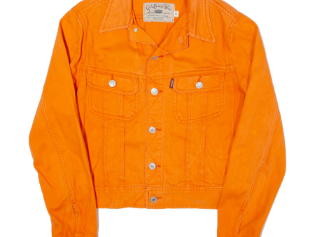 ROCKY Womens Denim Jacket Orange 90s M Online Hot Sale