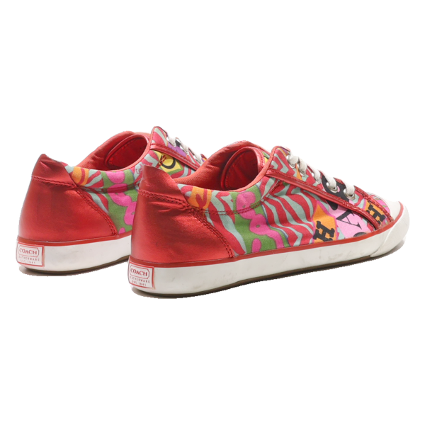 COACH Low Top Trainers Red Canvas Womens UK 7 Online now