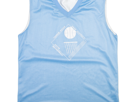 Vernon Hills Park District Youth Basketball Boys Vest Blue Sleeveless V-Neck L Discount