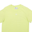 ADIDAS Cropped Womens T-Shirt Yellow UK 4 For Sale