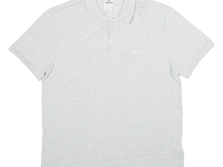 LACOSTE Mens Polo Shirt Grey L on Sale