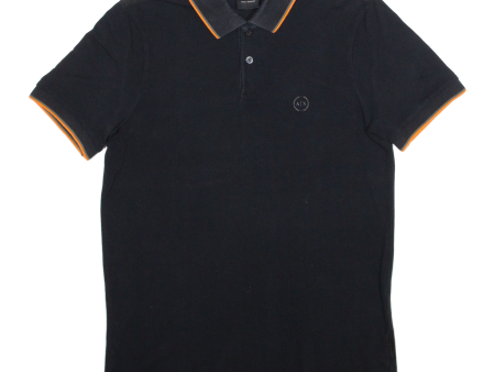 ARMANI EXCHANGE Mens Polo Shirt Black S Fashion