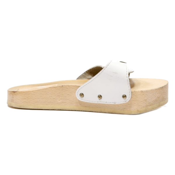 CELLULETTE Slider Sandals White Leather Womens UK 6 Discount