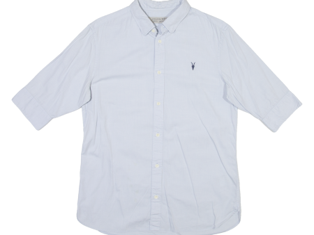 ALL SAINTS Mens Plain Shirt Blue S Online now