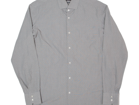 HUGO BOSS Mens Shirt Grey Spotted Long Sleeve M Online Sale