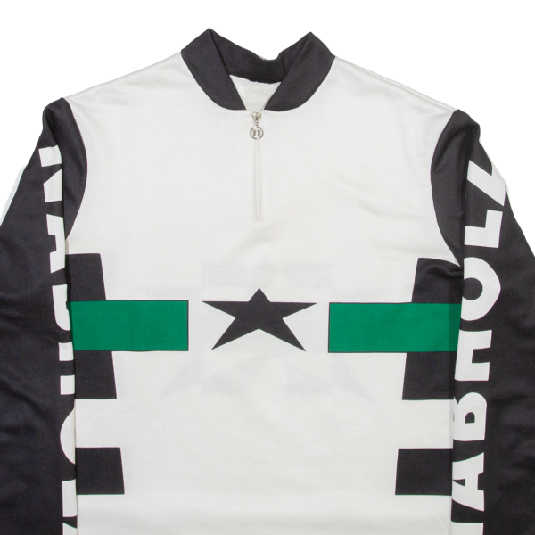 Cycling Mens Jersey White Long Sleeve 1 4 Zip M Discount